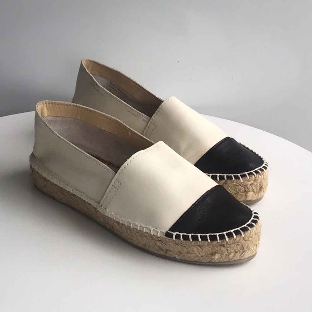 Aldo black white contrast Two-Tone Espadrille Flats